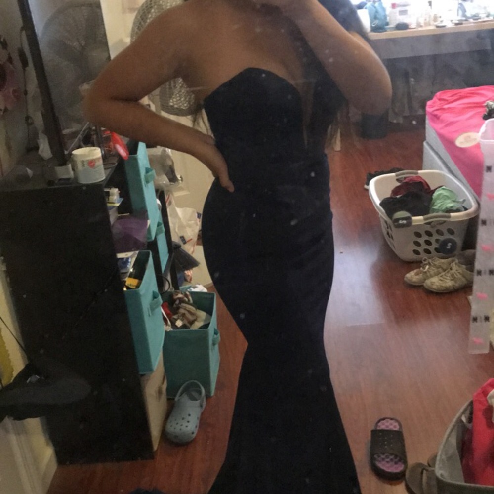 Jovani strapless mermaid gown
